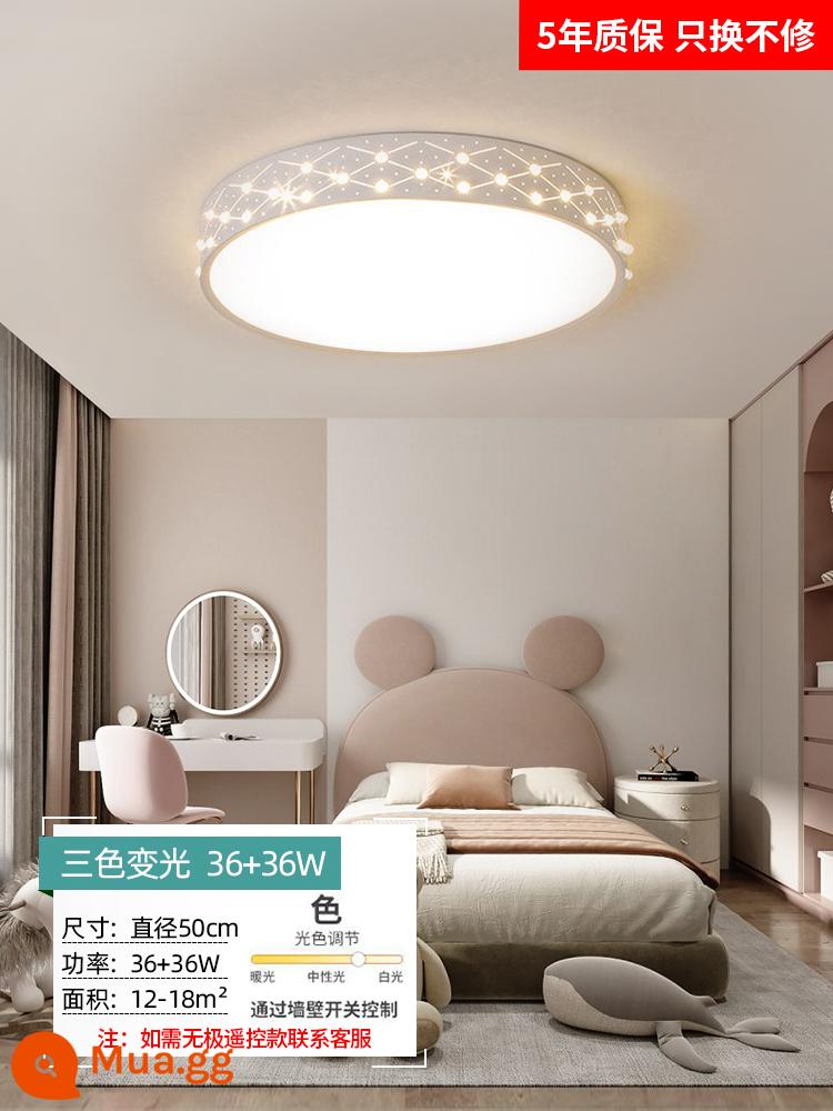 Đèn phòng ngủ 2022 Net Red Led LED trần -Phòng ngủ Đèn chiếu sáng Zhongshan Master Phòng ngủ Trang trí ánh sáng Đèn tối giản hiện đại - Ưu đãi đặc biệt-Hạt dứa tròn màu trắng 50cm đổi màu ba màu 36w