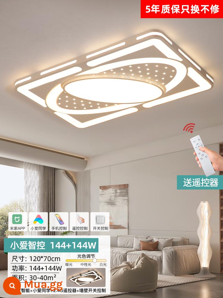 Đèn trần LED Đèn phòng khách đơn giản và hiện đại - Bầu trời đầy sao Điều khiển từ xa 120*70 cm + ứng dụng + bạn cùng lớp Xiaoai 144W