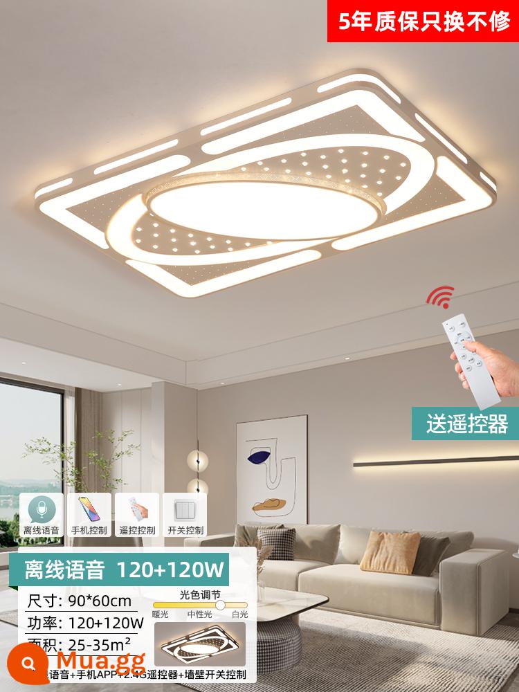 Đèn trần LED Đèn phòng khách đơn giản và hiện đại - Bầu trời đầy sao Điều khiển từ xa 90*60cm + ứng dụng + giọng nói ngoại tuyến 120W