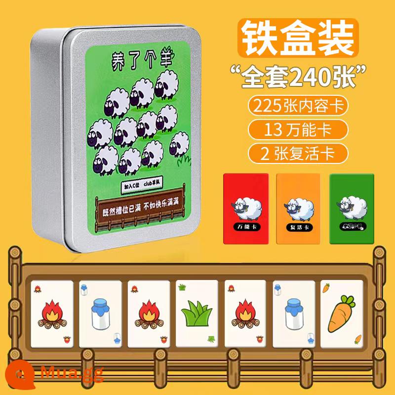 Sheep a sheep thẻ trò chơi trên bàn cờ poker thẻ sinh viên bữa tiệc bình thường trò chơi nhiều người chơi câu đố thẻ trò chơi trên bàn cờ - Hộp sắt (trọn bộ 240 ảnh)