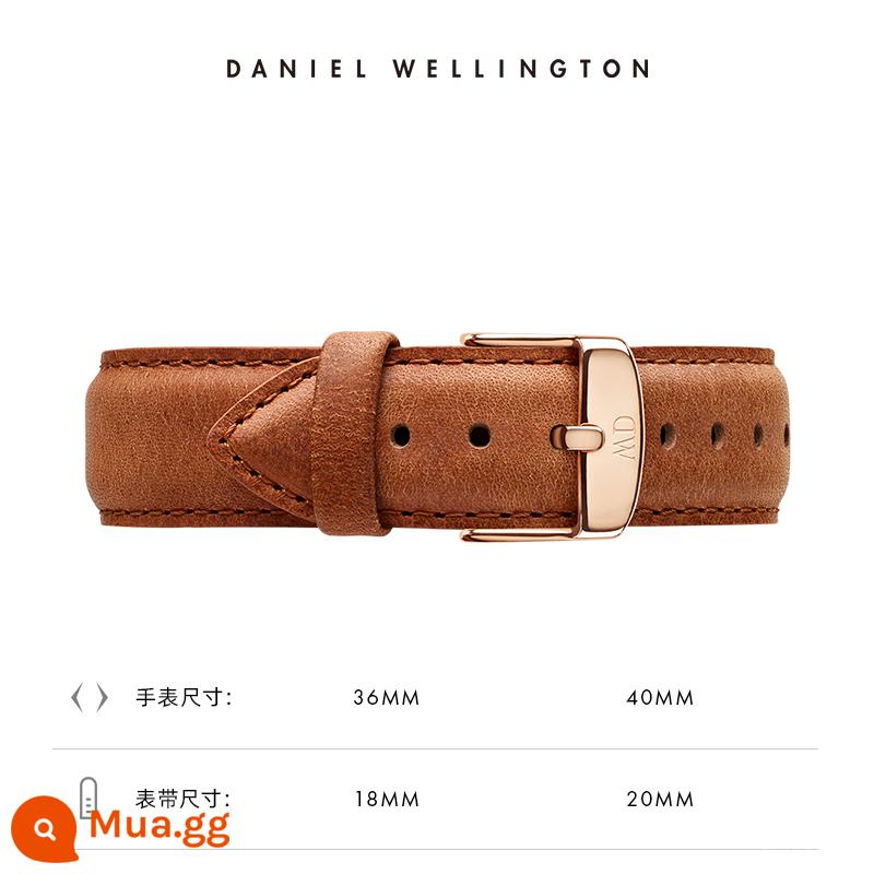 Dây đeo đồng hồ dw Dòng CLASSIC dây da khóa chốt 18/20mm Daniel Wellington Flagship Store - RG màu nâu nhạt