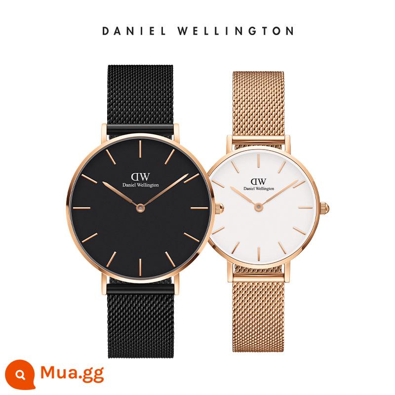 Cặp đồng hồ dw cùng cặp đồng hồ PETITE series light luxury quartz watch men's watch women's 36&28mm - Toàn bộ vàng hồng đen + vàng hồng trắng (bán chạy)