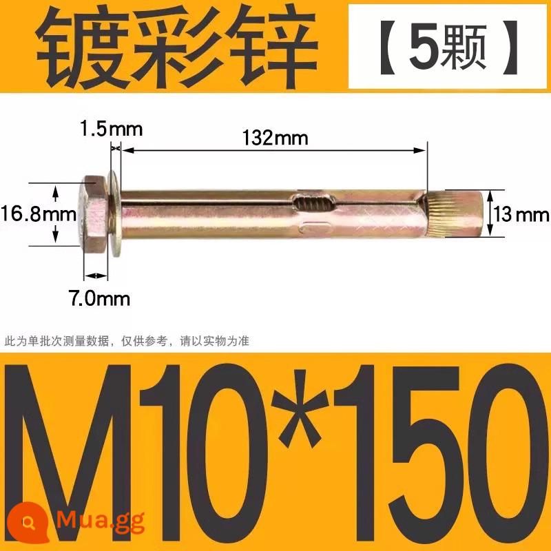 Vít nở kéo sắt mạ kẽm ống nổ vít neo Vít nở M6M8M10M12M14M16M18M20 - Kẽm lục giác màu M10*150[5 miếng]