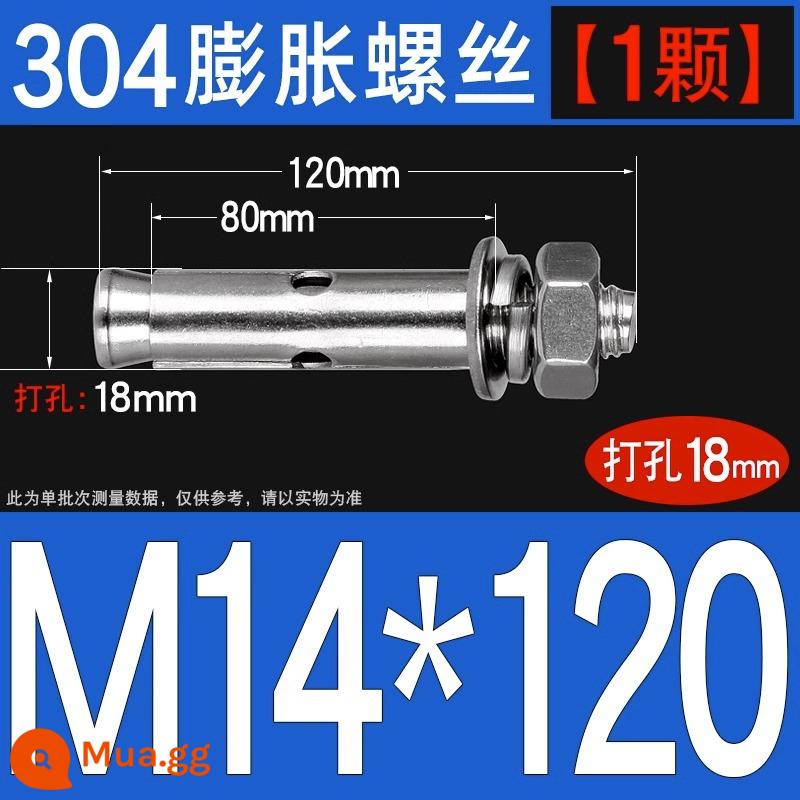 Vít nở kéo sắt mạ kẽm ống nổ vít neo Vít nở M6M8M10M12M14M16M18M20 - 304-M14*120[1 cái]