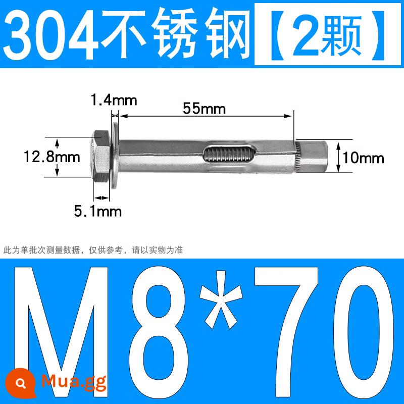 Vít nở kéo sắt mạ kẽm ống nổ vít neo Vít nở M6M8M10M12M14M16M18M20 - Lục giác 304 M8*70[2 miếng]