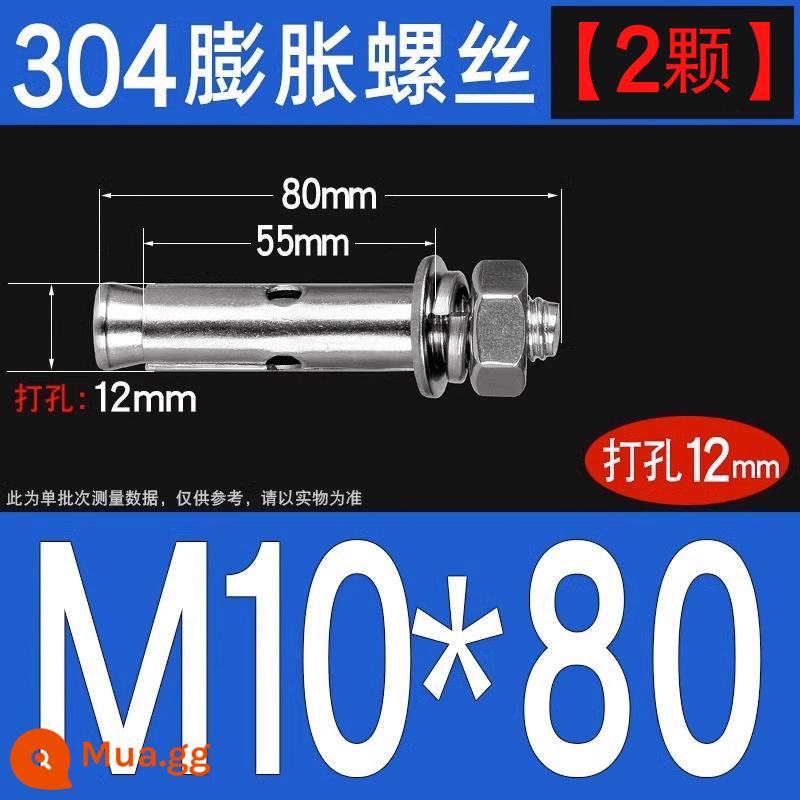 Vít nở kéo sắt mạ kẽm ống nổ vít neo Vít nở M6M8M10M12M14M16M18M20 - 304-M10*80[2 chiếc]