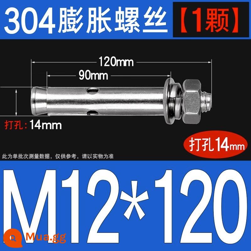 Vít nở kéo sắt mạ kẽm ống nổ vít neo Vít nở M6M8M10M12M14M16M18M20 - 304-M12*120[1 cái]