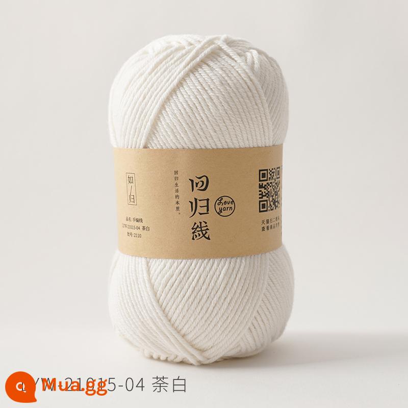 Đường hồi y như ở nhà Len em bé đan tay 70% cotton sợi dài 30% len merino mềm mịn không bai - trà trắng