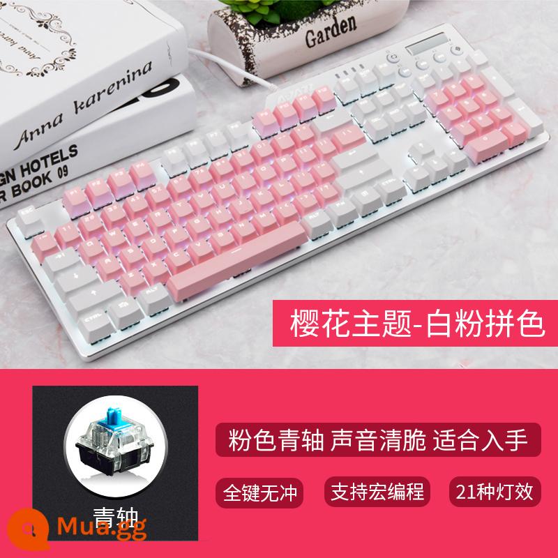 Heijue AK35I Game Thật Bàn Phím Cơ Trục Xanh Trục Đen Trà Trục Đỏ Chơi Game Ăn Gà Lol Máy Tính Xách Tay Có Dây Máy Tính Để Bàn Màu Hồng Cô Gái Văn Phòng Dễ Thương Đánh Văn Phòng Đặc Biệt Cafe Internet PBT - Trục trắng hồng xanh PBT