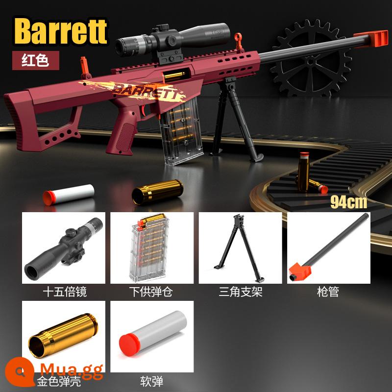 Súng đồ chơi Barrett bé trai và trẻ em mô phỏng phóng đạn bắn tỉa AWM lấy đạn mềm lấy 98K súng trường ăn thịt gà M24 độ chính xác cao 6 - Cannon Barrett [đen đỏ]