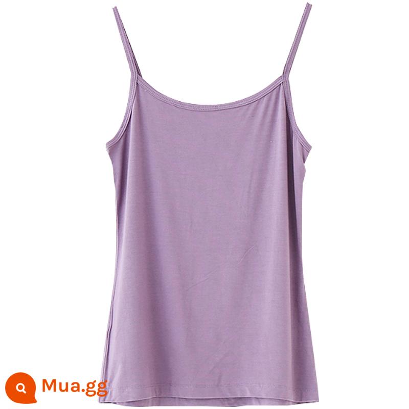 Sling đáy áo sơ mi vest nữ mặc ngắn màu trắng phương thức lớn kích thước mỏng mùa hè áo khoác ngoài niche top mỏng - tím nhạt