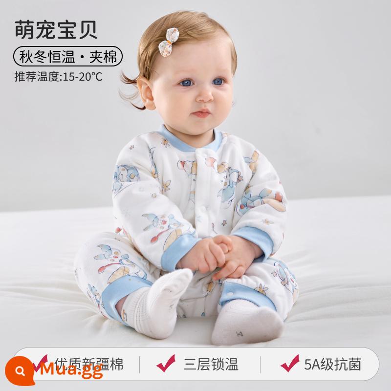 Châu Âu Mang Thai Quần Áo Sơ Sinh Tre Cotton Gạc Mùa Hè Áo Liền Quần Nam Nữ Điều Hòa Không Khí Cho Bé Quần Áo Bộ Đồ Ngủ Phần Mỏng Áo Liền Quần - Em bé dễ thương [nhiệt độ phòng 15-20oC]