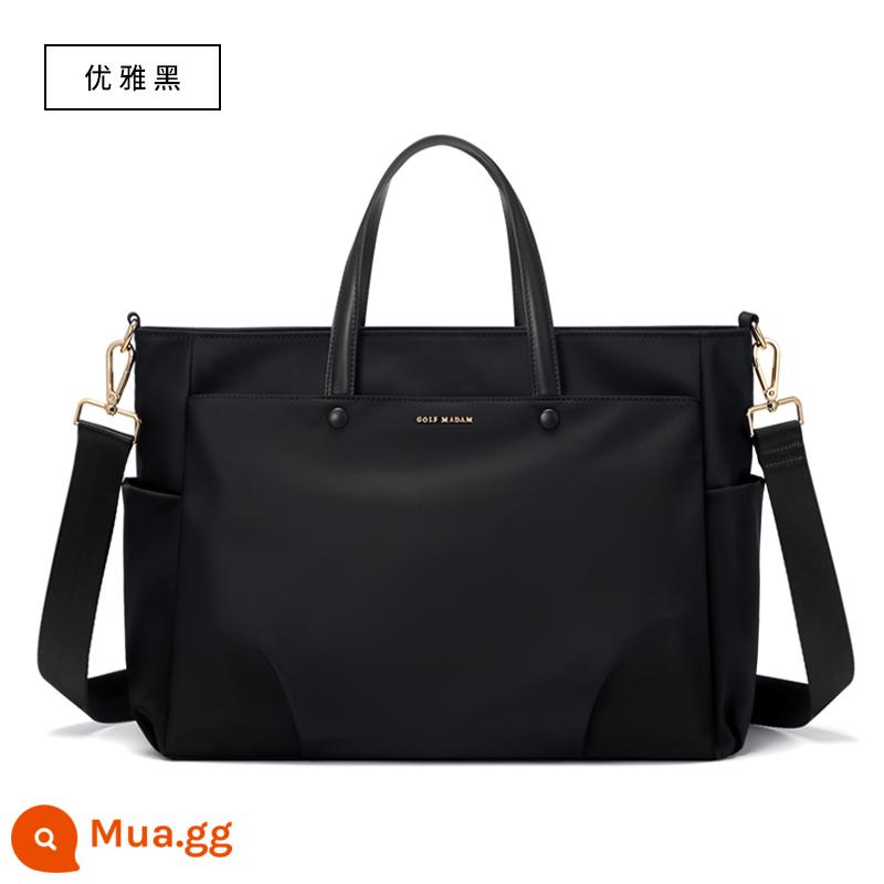 GOLF Túi Laptop Nữ Di Động Công Suất Lớn Cặp Một Vai Sứ Giả Tote Túi Lót 15.6 Inch - 15,6 inch-màu đen sang trọng