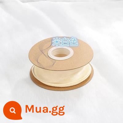 Hộp bánh sinh nhật ruy băng ins sườn gạo trắng Ruy băng tiếng Anh bó hoa hộp quà bao bì hộp dây đeo - Sợi đuôi cá màu trắng nhạt 10 yards