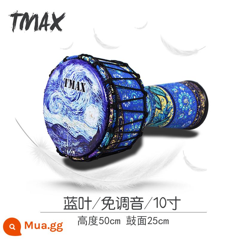 TMAX Mans 8.5 inch trẻ em Châu Phi trống 10 inch PVC trưởng thành mới bắt đầu Lệ Giang 12 inch chơi trống lục lạc chuyên nghiệp - Dây buộc 10 inch PVC lá xanh