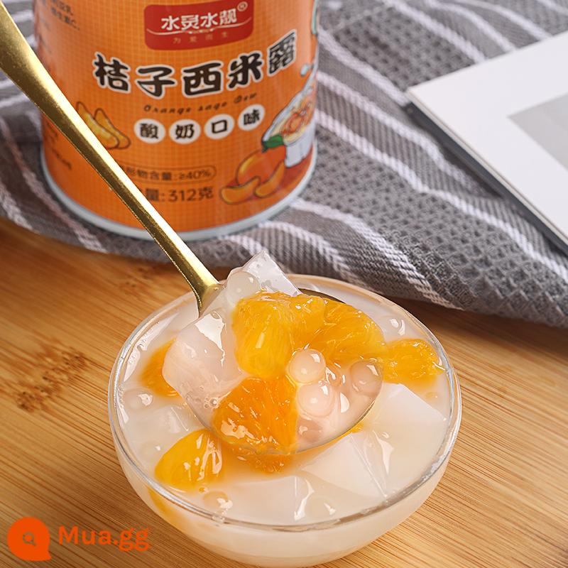 Sago Dew Yogurt Hỗn hợp trái cây đóng hộp Các loại Yangzhi Manna Dứa Cam Nho Dừa Đào vàng Đóng hộp - 6 lon cao lương cam