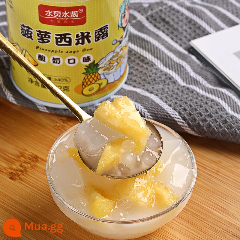 Sago Dew Yogurt Hỗn hợp trái cây đóng hộp Các loại Yangzhi Manna Dứa Cam Nho Dừa Đào vàng Đóng hộp - 6 lon nước ép dứa và cao lương