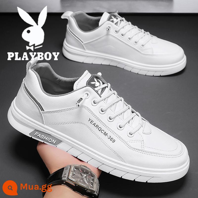 Giày Nam Playboy 2023 Mùa Hè Mới Giày Cổ Cao Giày Da Nam Giày Sneakers Nam Mùa Xuân Thời Trang Giày - 138 trắng