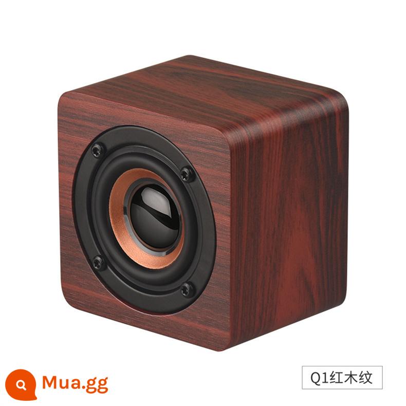 Gỗ mini không dây bluetooth âm thanh gia đình nhỏ di động âm thanh xe hơi loa siêu trầm ngoài trời loa retro sáng tạo - [Hạt gỗ đỏ] Phiên bản Trung Quốc [Tuổi thọ pin lâu dài]