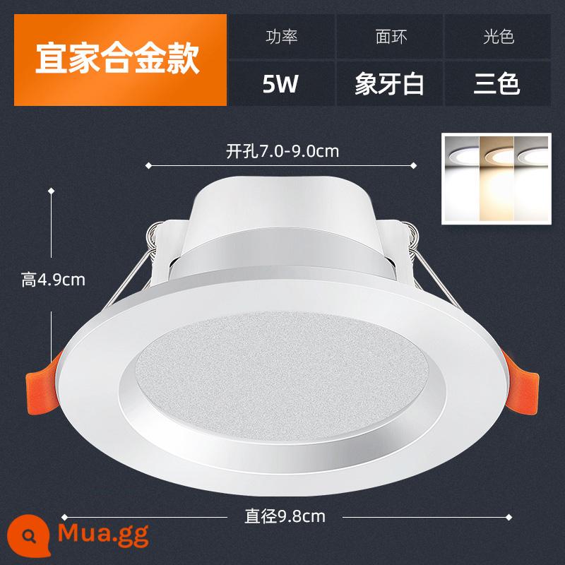 Đèn Downlight Edron LED Downlight Phòng Khách Đèn Lỗ Treo Trần Đơn Giản 3W Nhúng Đèn Lối Đi 5W7W Đèn Ốp Trần Đèn Chiếu Điểm Lỗ - IKEA 5w-Trắng Ngà-Ba Màu [7.0-9.0]