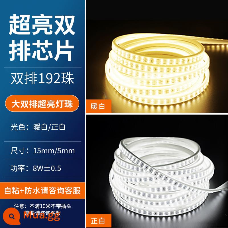 220 V Đèn LED Dải Nhà Siêu Sáng COB Bầu Không Khí Phòng Khách 3 Màu Đường Đèn Ngoài Trời Chống Thấm Nước RGB Hầu Tước Đèn - Gói 1 mét [chip hàng đôi siêu sáng] 2835-192 hạt phích cắm miễn phí chất lượng hàng đầu trong hơn 10 mét