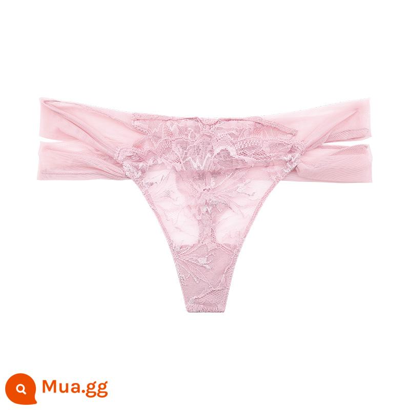 [Giảm giá thời gian giới hạn] LA Perla Ladies underwear Alida Sexy Semi -transarent Flower thêu T quần lót - G195 màu hồng