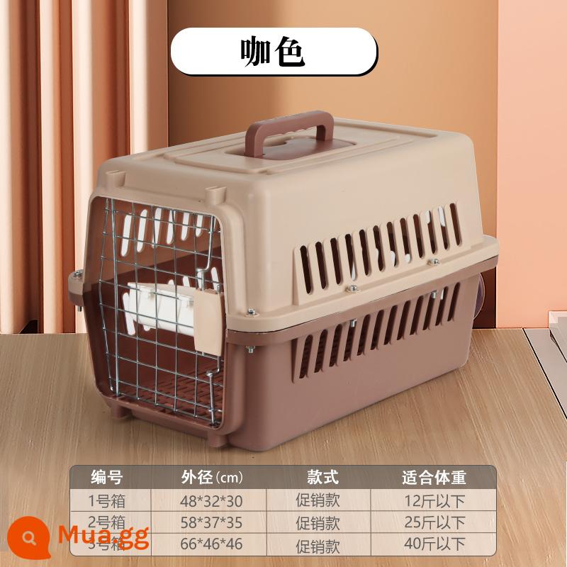 Pet air box cat check box dog out xe xách tay lồng chó chó vừa và nhỏ vali Air China - Khuyến mãi mới [màu cà phê] tiết kiệm chi phí