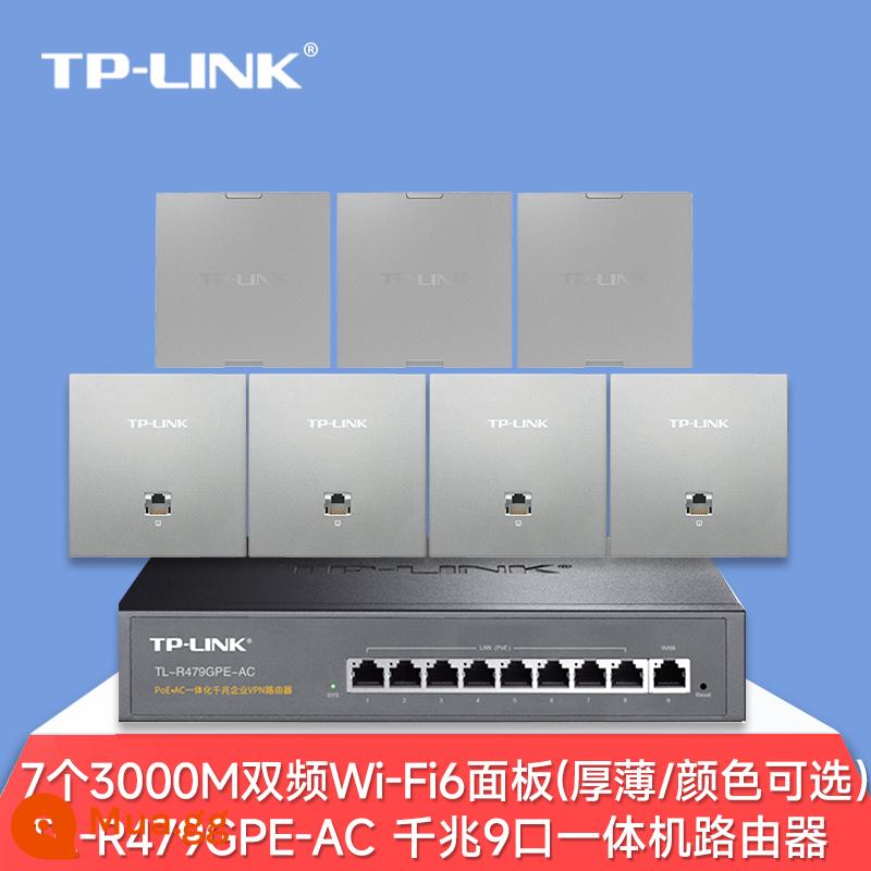 Bảng điều khiển AP không dây Gigabit WiFi6 AX3000 tần số kép 5g phủ sóng wifi toàn bộ ngôi nhà bộ mạng 86 loại bộ định tuyến treo tường cung cấp điện poe ac nhà biệt thự khách sạn thông minh - 7 tấm 3000M + Máy chủ POE công suất cao 9 cổng Gigabit [thông báo độ dày/màu sắc]