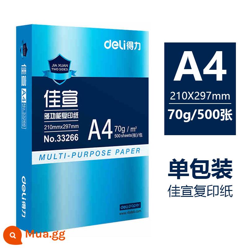 Giấy photocopy A4 Jiaxuan mạnh mẽ 70g túi đeo vai 500 tờ đồ dùng văn phòng in a4 giấy trắng một hộp giấy nháp sinh viên sử dụng Giấy in A4 70g cả hộp 80g giấy photocopy a4 miễn phí vận chuyển - Túi đeo vai Delijiaxuan 70g[33267]