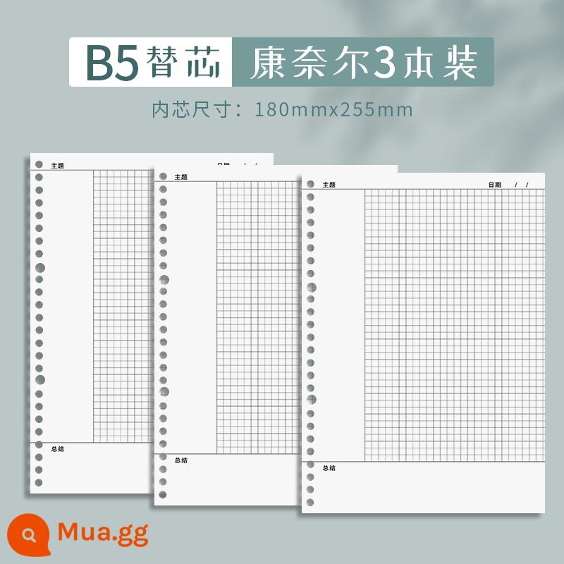 Sổ rời cuốn sổ b5ins gió có thể tháo rời a4 giá trị cao a5 lõi thay thế dày Cornell khóa câu hỏi sai sổ lưới câu hỏi đơn giản kỳ thi tuyển sinh sau đại học của sinh viên đại học ghi chép hàng ngang không dễ cầm tay - [B5|Cornell] Lõi thay thế/3 bản