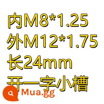 Ống bọc vít bằng thép không gỉ Ống chuyển đổi ren đai ốc răng bên trong và bên ngoài có đường kính thay đổi nắp răng rắn M12 đến M8 đến M6 M6 đến M4 - Rãnh M8*M12*L24