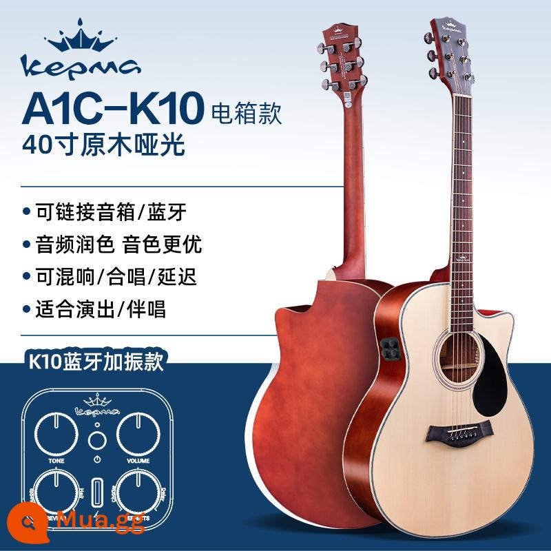 kepma kama guitar d1c dân gian acoustic guitar kama a1c người mới bắt đầu sinh viên nam và nữ mục đặc biệt xác thực - 40 inch ★A1CE-K10 màu gỗ [hộp điện K10-Bluetooth rung tại chỗ chất lượng âm thanh]