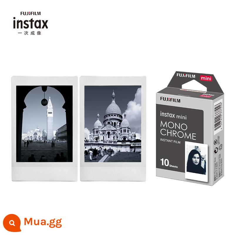 Giấy ảnh Fuji Polaroid mini7+/7C/7S/mini8/9/11/25/90 cạnh trắng giấy ảnh hoạt hình 3 inch - Giấy ảnh đen trắng cổ điển + hộp sắt đựng ảnh