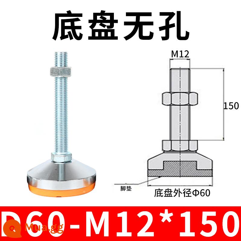 Nặng chân cốc cố định chân thép carbon chống trượt kim loại vít điều chỉnh máy chân m12 hỗ trợ điều chỉnh chân m16 - 60-12x150