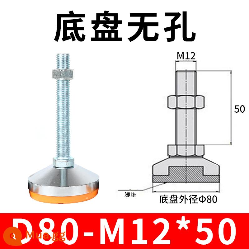 Nặng chân cốc cố định chân thép carbon chống trượt kim loại vít điều chỉnh máy chân m12 hỗ trợ điều chỉnh chân m16 - Xám đậm 80-12x50