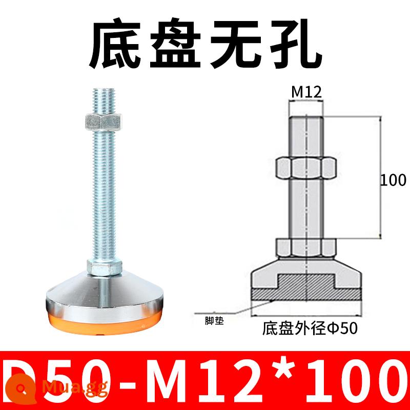 Nặng chân cốc cố định chân thép carbon chống trượt kim loại vít điều chỉnh máy chân m12 hỗ trợ điều chỉnh chân m16 - 50-12x100