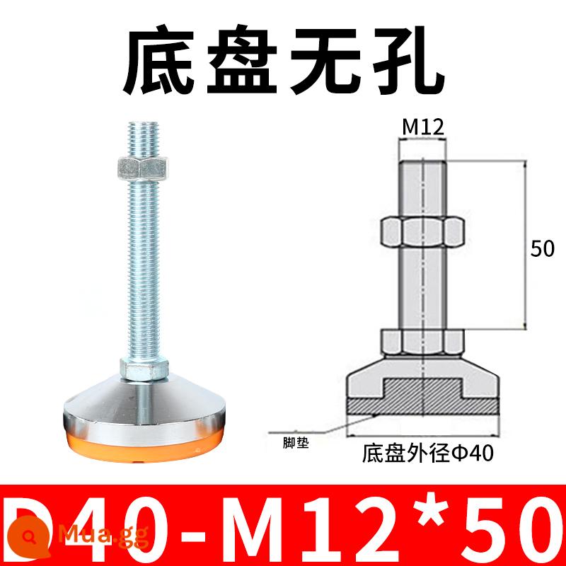 Nặng chân cốc cố định chân thép carbon chống trượt kim loại vít điều chỉnh máy chân m12 hỗ trợ điều chỉnh chân m16 - 40-12x50