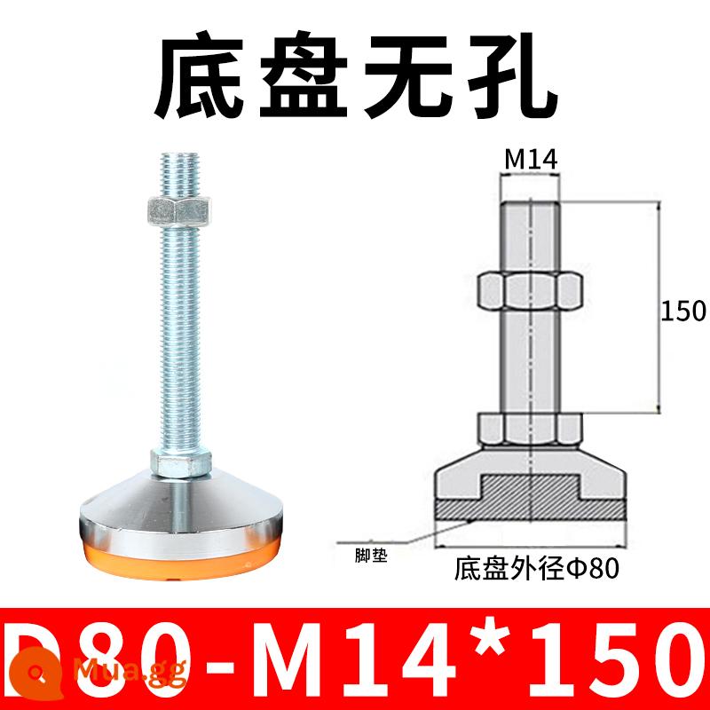 Nặng chân cốc cố định chân thép carbon chống trượt kim loại vít điều chỉnh máy chân m12 hỗ trợ điều chỉnh chân m16 - Màu sen 80-14x150