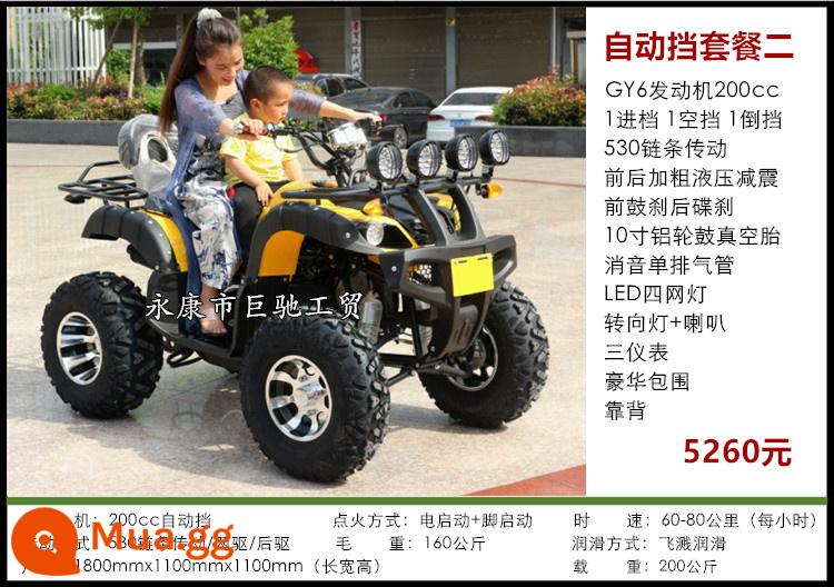 Lớn và nhỏ bò bốn bánh địa hình ATV Zongshen đầu máy núi bốn bánh trục truyền động hộp số tự động 125-350 - Gói hộp số tự động 2