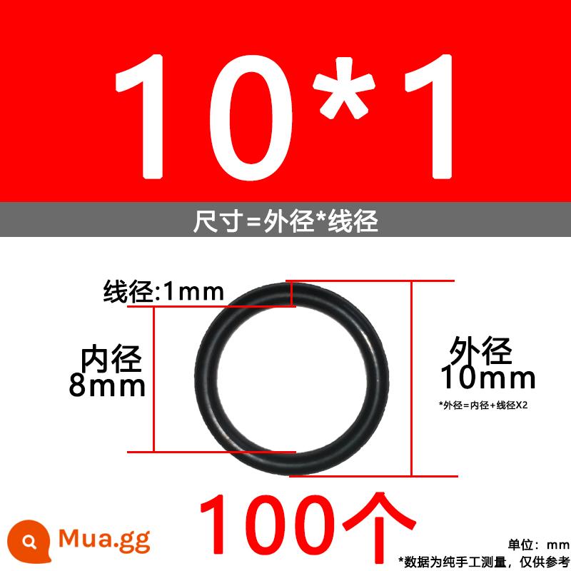 O-ring van công nghiệp van khí miễn phí vận chuyển con dấu chịu áp lực cao màu đen Dingqing flo cao su skeleton con dấu dầu chịu mài mòn hộp sửa chữa - Nitrile bên ngoài 10*1[100 miếng]