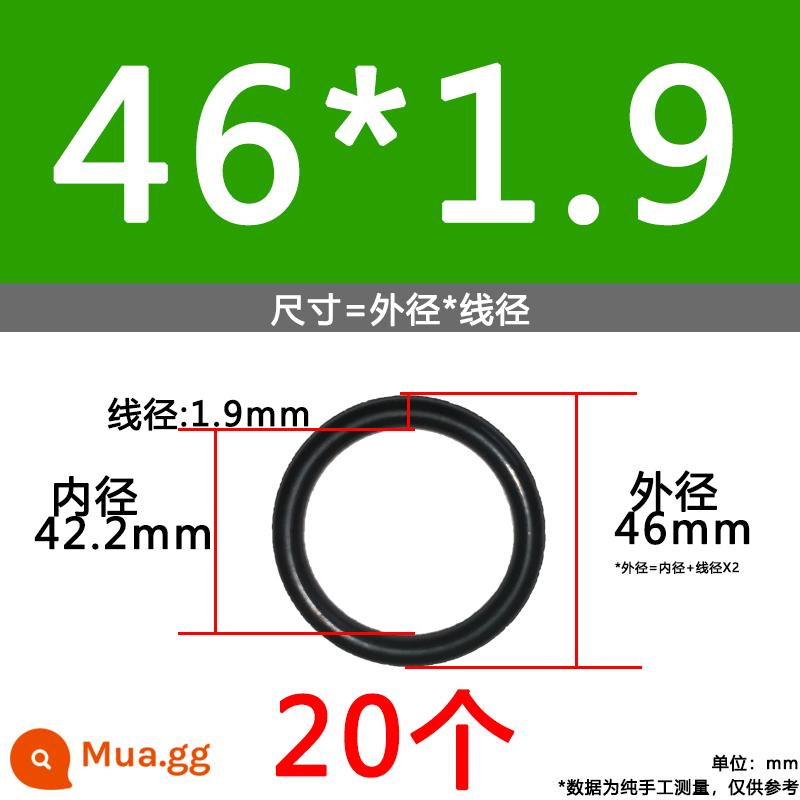 O-ring van công nghiệp van khí miễn phí vận chuyển con dấu chịu áp lực cao màu đen Dingqing flo cao su skeleton con dấu dầu chịu mài mòn hộp sửa chữa - Nitrile bên ngoài 46*1.9[20 miếng]