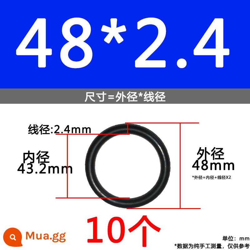 O-ring van công nghiệp van khí miễn phí vận chuyển con dấu chịu áp lực cao màu đen Dingqing flo cao su skeleton con dấu dầu chịu mài mòn hộp sửa chữa - Nitrile bên ngoài 48*2.4[10 miếng]