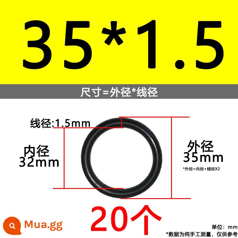 O-ring van công nghiệp van khí miễn phí vận chuyển con dấu chịu áp lực cao màu đen Dingqing flo cao su skeleton con dấu dầu chịu mài mòn hộp sửa chữa - Nitrile bên ngoài 35*1.5[20 miếng]