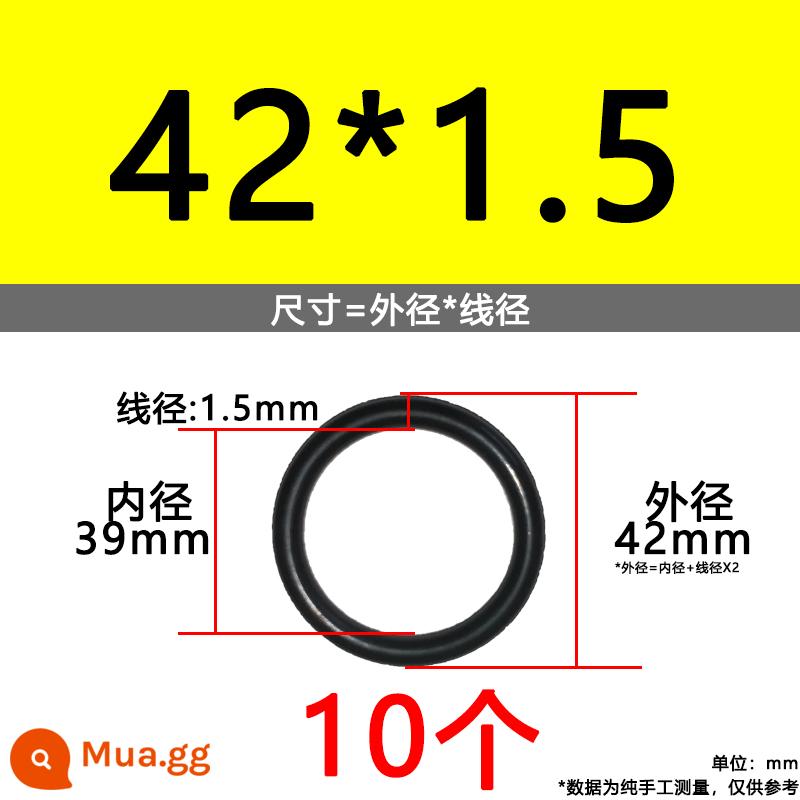 O-ring van công nghiệp van khí miễn phí vận chuyển con dấu chịu áp lực cao màu đen Dingqing flo cao su skeleton con dấu dầu chịu mài mòn hộp sửa chữa - Nitrile bên ngoài 42*1.5[10 miếng]