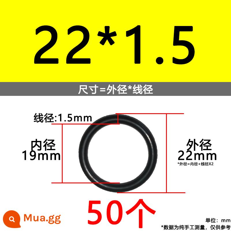 O-ring van công nghiệp van khí miễn phí vận chuyển con dấu chịu áp lực cao màu đen Dingqing flo cao su skeleton con dấu dầu chịu mài mòn hộp sửa chữa - Nitrile bên ngoài 22*1.5[50 miếng]