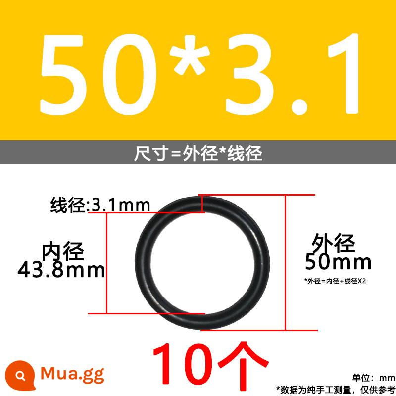 O-ring van công nghiệp van khí miễn phí vận chuyển con dấu chịu áp lực cao màu đen Dingqing flo cao su skeleton con dấu dầu chịu mài mòn hộp sửa chữa - Nitrile bên ngoài 50*3.1[10 miếng]