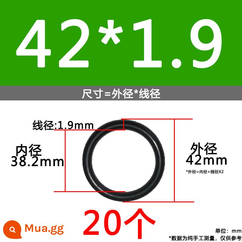 O-ring van công nghiệp van khí miễn phí vận chuyển con dấu chịu áp lực cao màu đen Dingqing flo cao su skeleton con dấu dầu chịu mài mòn hộp sửa chữa - Nitrile bên ngoài 42*1.9[20 miếng]