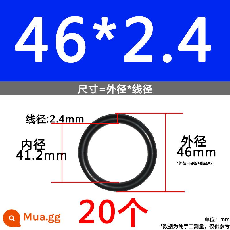 O-ring van công nghiệp van khí miễn phí vận chuyển con dấu chịu áp lực cao màu đen Dingqing flo cao su skeleton con dấu dầu chịu mài mòn hộp sửa chữa - Nitrile bên ngoài 46*2.4[20 miếng]