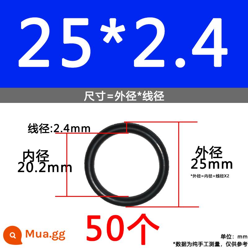 O-ring van công nghiệp van khí miễn phí vận chuyển con dấu chịu áp lực cao màu đen Dingqing flo cao su skeleton con dấu dầu chịu mài mòn hộp sửa chữa - Nitrile bên ngoài 25*2.4[50 miếng]