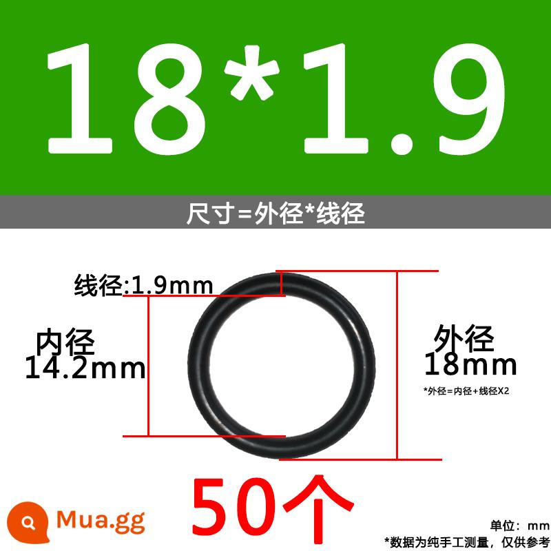 O-ring van công nghiệp van khí miễn phí vận chuyển con dấu chịu áp lực cao màu đen Dingqing flo cao su skeleton con dấu dầu chịu mài mòn hộp sửa chữa - Nitrile bên ngoài 18*1.9 [50 miếng]